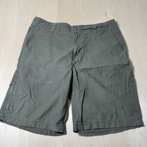 Columbia Shorts Mens Size 34 Gray Flat Front Khaki Chino‎ Slack 100% Cotton